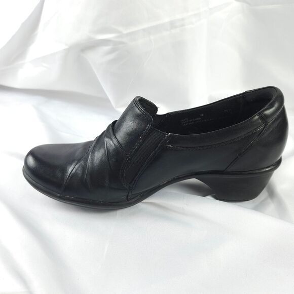 Clarks Bendables Women's 7M Black Leather Upper Stretch Slip On Bootie 38476 - Picture 11 of 12